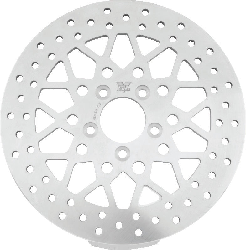 Twin Power 08-Up FLH FLT Rear 11.8 Solid Rotor Mesh TwinPower Brake Rotors - OE  AXOPROS