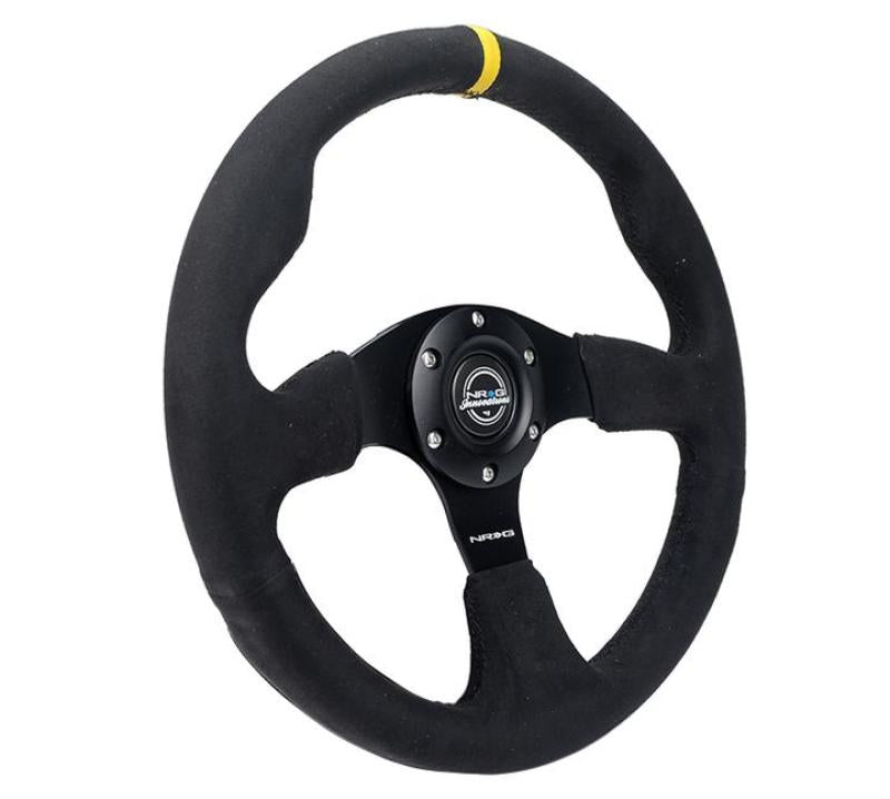 NRG Reinforced Steering Wheel (320mm) Alcantara Steering Wheel w/ Black Stitching NRG Steering Wheels  AXOPROS