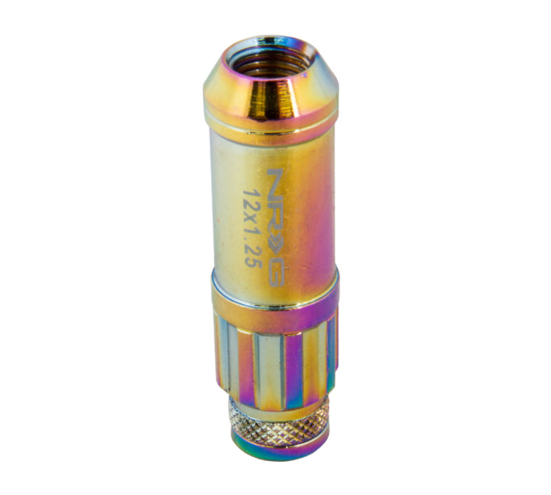 NRG 700 Series M12 X 1.5 Steel Lug Nut w/Dust Cap Cover Set 21 Pc w/Locks & Lock Socket - Neochrome NRG Lug Nuts  AXOPROS