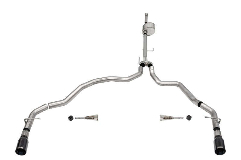 Corsa 2021-2024 Ford F-150 SuperCab/6.5in Bed 5.0L V8 Xtreme Cat-Back Dual Rear Exit-Black PVD CORSA Performance Catback  AXOPROS