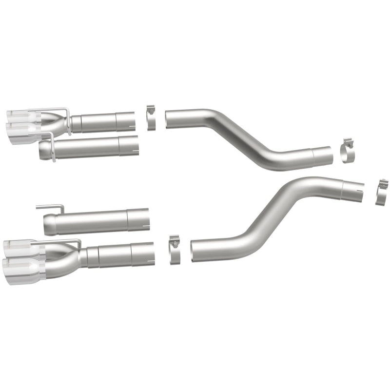 MagnaFlow Axle-Back, SS, 3in, Quad Split Rear 3.5 Tips 2015 Dodge Challenger incl SRT Hellcat Magnaflow Catback  AXOPROS