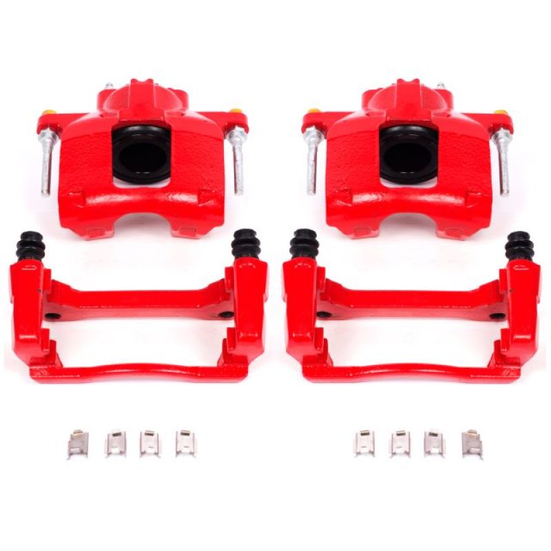 Power Stop 07-18 Jeep Wrangler JK Front Red Calipers w/Brackets - Pair PowerStop Brake Calipers - Perf  AXOPROS