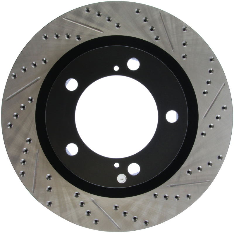 StopTech 07-09 Toyota Tundra / 08-09 Toyota Sequoia Front Left Slotted & Drilled Rotor Stoptech Brake Rotors - Slot & Drilled  AXOPROS