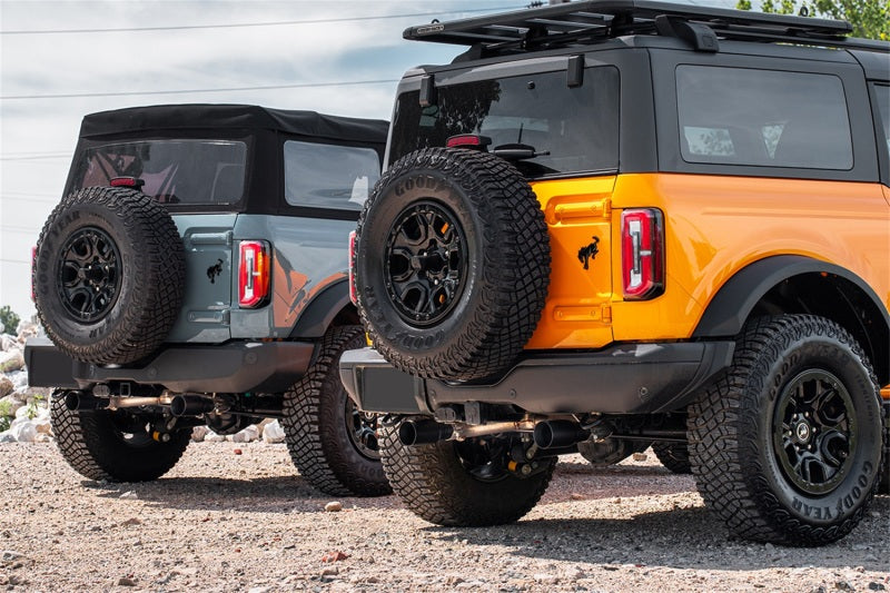 Corsa 21-24 Ford Bronco 2.7L 2-Door 2.75in Cat-Back Dual Rear Exhaust w/ 4in Straight-Cut Black Tips CORSA Performance Catback  AXOPROS