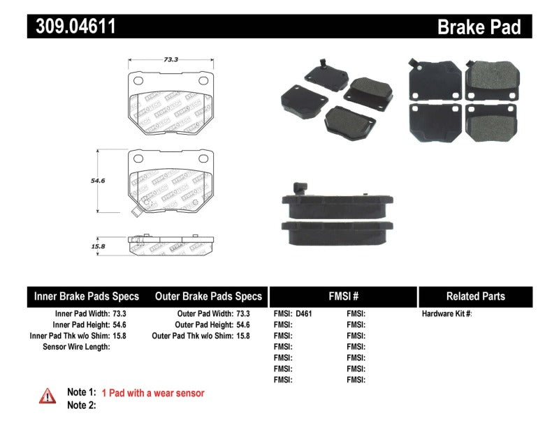 StopTech Performance 06-07 Subaru Impreza WRX (Exc STi) Rear Brake Pads Stoptech Brake Pads - Performance  AXOPROS