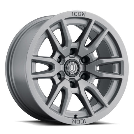 ICON Vector 6 17x8.5 6x5.5 0mm Offset 4.75in BS 106.1mm Bore Titanium Wheel ICON Wheels - Cast  AXOPROS