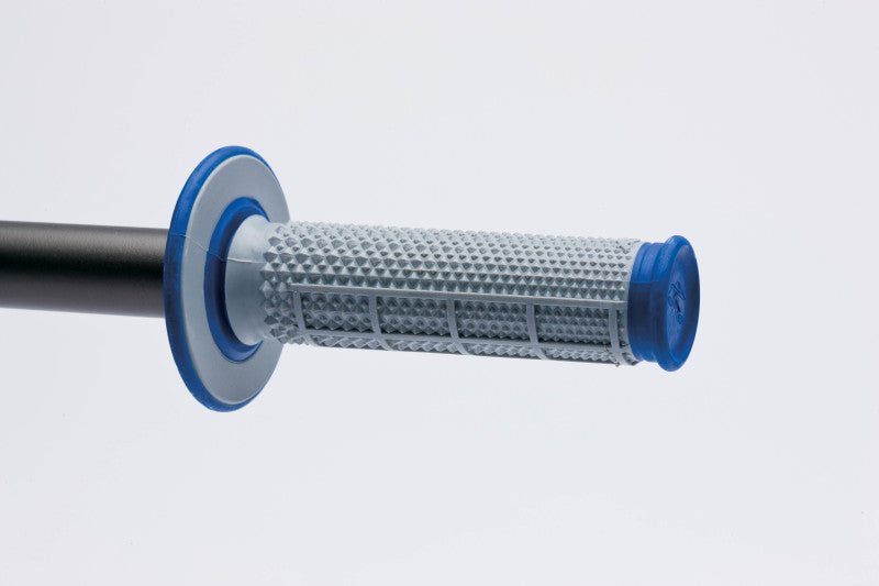 Renthal MX Dual Compound Grips Tapered 1/2 Waffle - Grey/ Blue Renthal Grips  AXOPROS
