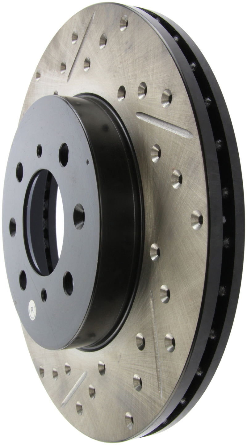 StopTech 90-01 Acura Integra (exc. Type R) / 01-05 Honda Civic / 07+ Honda Fit / 93-97 Del Sol VTEC Stoptech Brake Rotors - Slot & Drilled  AXOPROS