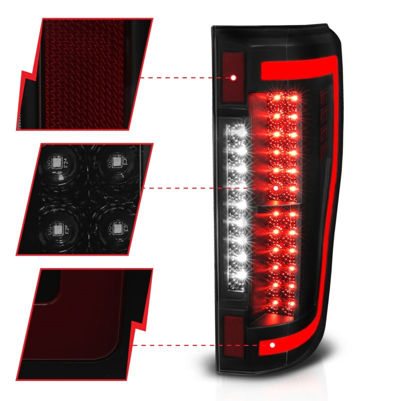 ANZO 2017+ Ford F-250 LED Taillights - Black/Smoke ANZO Tail Lights  AXOPROS