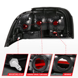 ANZO 1994-1998 Ford Mustang Taillight Dark Red Lens (OE Style) ANZO Tail Lights  AXOPROS