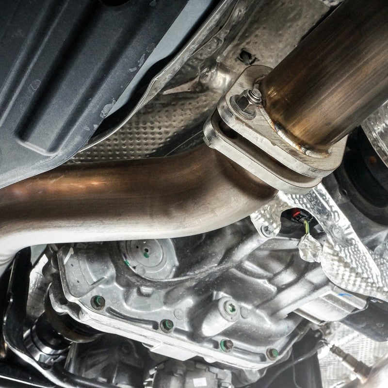 Stainless Works 2018 Jeep TrackHawk 6.2L 3in Catback System X-Pipe Turbo S-Tube Muffler Stock Exit Stainless Works Catback  AXOPROS
