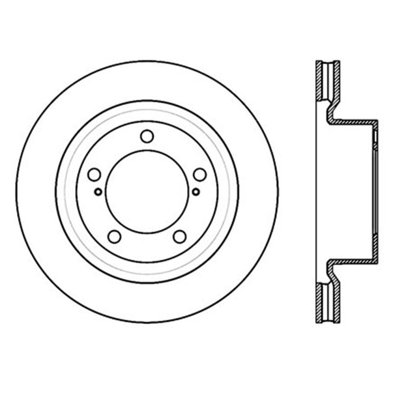 StopTech 07-09 Toyota Tundra / 08-09 Toyota Sequoia Front Left Slotted & Drilled Rotor Stoptech Brake Rotors - Slot & Drilled  AXOPROS