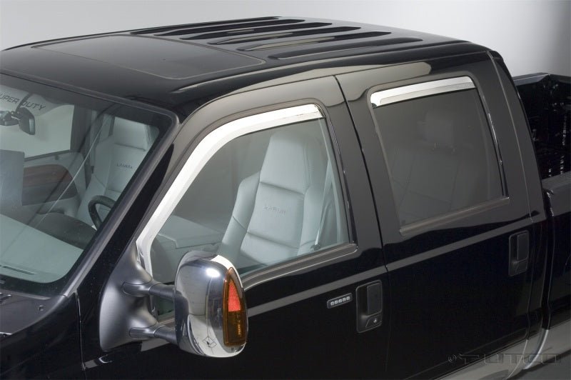 Putco 99-16 Ford SuperDuty Crew Cab (Set of 4) Element Chrome Window Visors Putco Wind Deflectors  AXOPROS