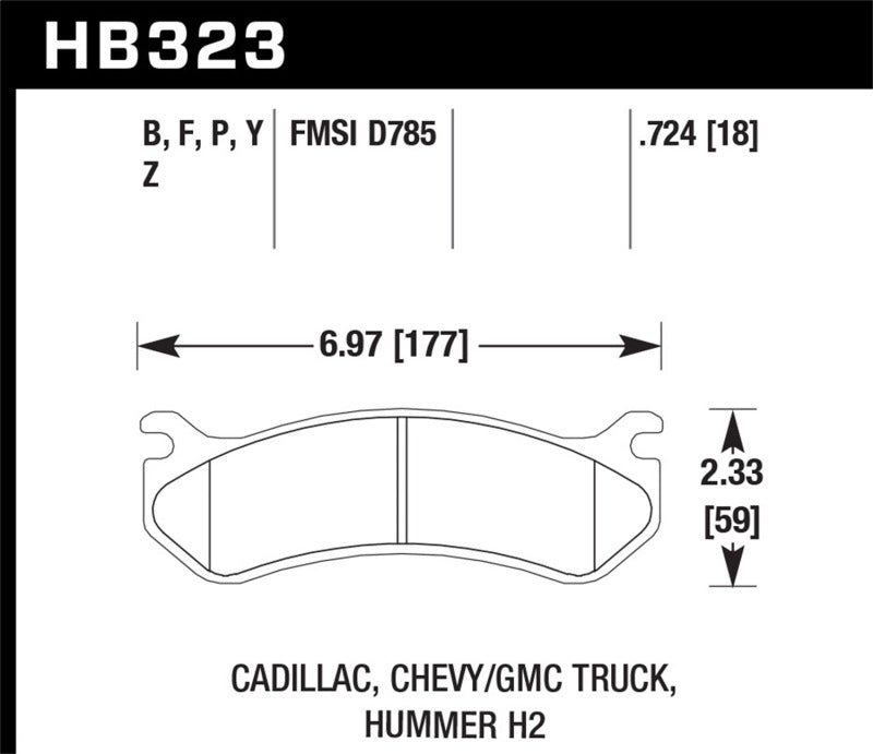 Hawk Chevy / GMC Truck / Hummer LTS Street Rear Brake Pads Hawk Performance Brake Pads - OE  AXOPROS