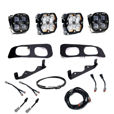 Baja Designs Baja Designs 2023+ Ford Super Duty Squadron Pro/SAE 2.0 Dual Fog Pocket Kit (SAE Fog) - Clear Fog Lights aftermarket performance part