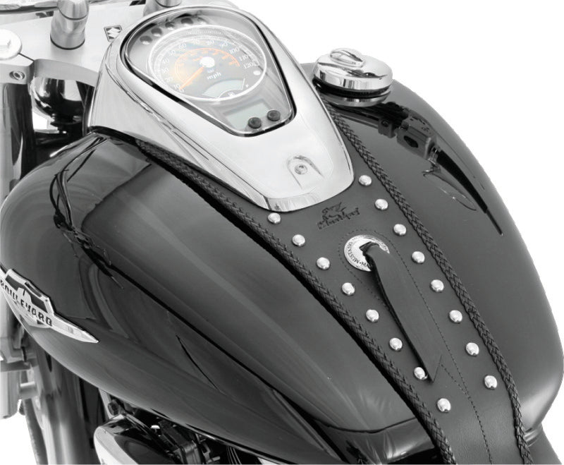 Mustang 05-08 Suzuki VL800 Volusia, Boulevard C50 Tank Bib w/Studs - Black Mustang Motorcycle Tank Bibs  AXOPROS