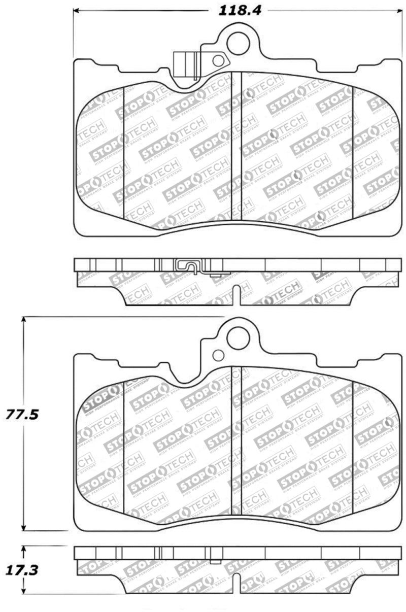 StopTech Performance 06 Lexus GS300/430 / 07-08 GS350 / 06-08 IS350 Front Brake Pads Stoptech Brake Pads - Performance  AXOPROS