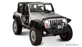Bushwacker 07-18 Jeep Wrangler Flat Style Flares 4pc Fits 2-Door Sport Utility Only - Black Bushwacker Fender Flares  AXOPROS