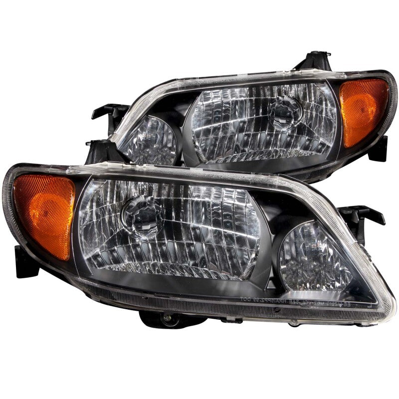 ANZO 2001-2003 Mazda Protege Crystal Headlights Black ANZO Headlights  AXOPROS
