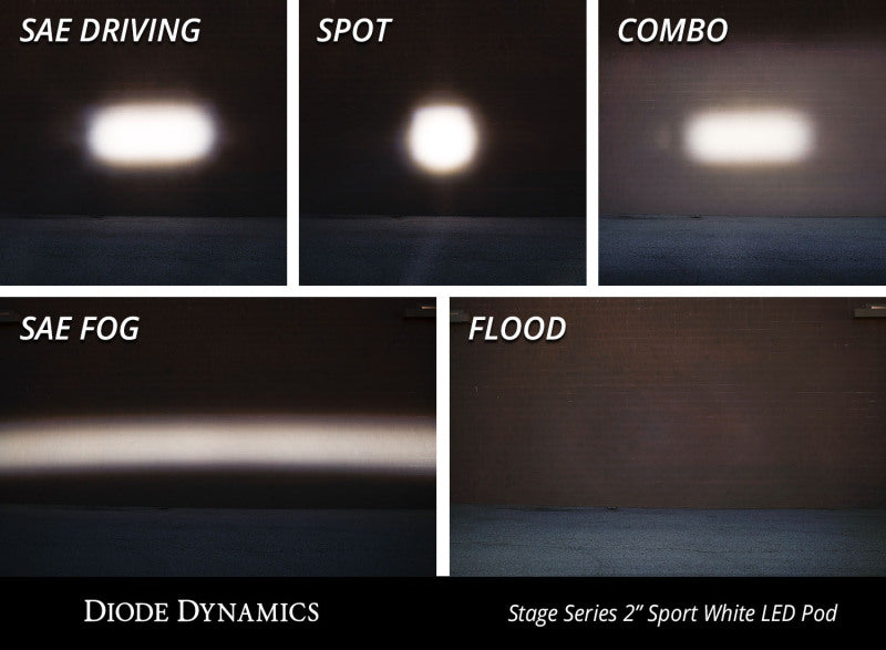 Diode Dynamics Stage Series 2 In LED Pod Sport - White Driving Standard ABL (Pair) Diode Dynamics Light Accessories and Wiring  AXOPROS