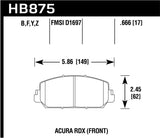 Hawk 14-17 Acura RDX/RLX HPS 5.0 Front Brake Pads ( does not fit civic Type R) Hawk Performance Brake Pads - Performance  AXOPROS