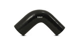 Vibrant 3.5in ID x 4in ID x 3.5in Long Gloss Black Silicone 90 Degree Transition Elbow Vibrant Silicone Couplers & Hoses  AXOPROS