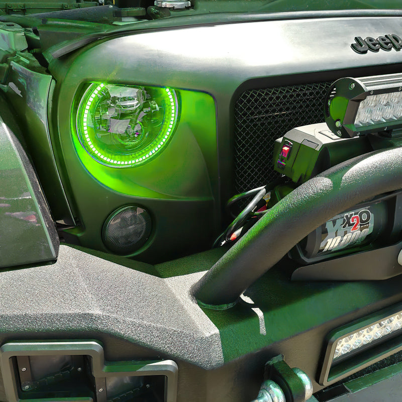Oracle 7in High Powered LED Headlights - Black Bezel - Dynamic - Dynamic SEE WARRANTY ORACLE Lighting Headlights  AXOPROS