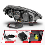 ANZO ANZO 05-13 Chevrolet Corvette Projector Headlights w/switchback & Sequential LED - Black Amber Headlights aftermarket performance part