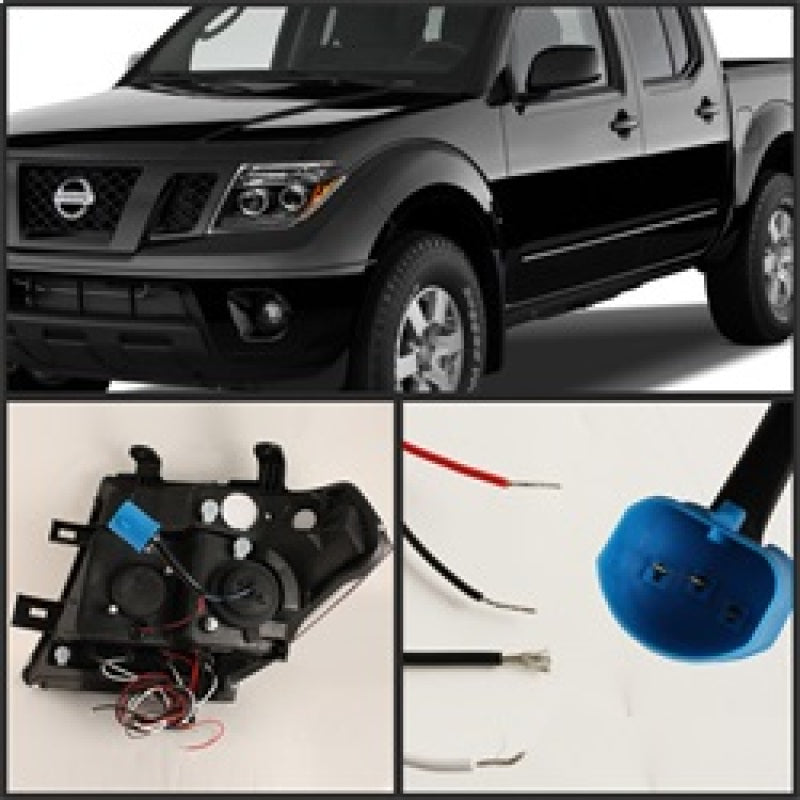 Spyder Nissan Frontier 05-08 Projector Headlights LED Halo LED Blk PRO-YD-NF05-HL-BK SPYDER Headlights  AXOPROS