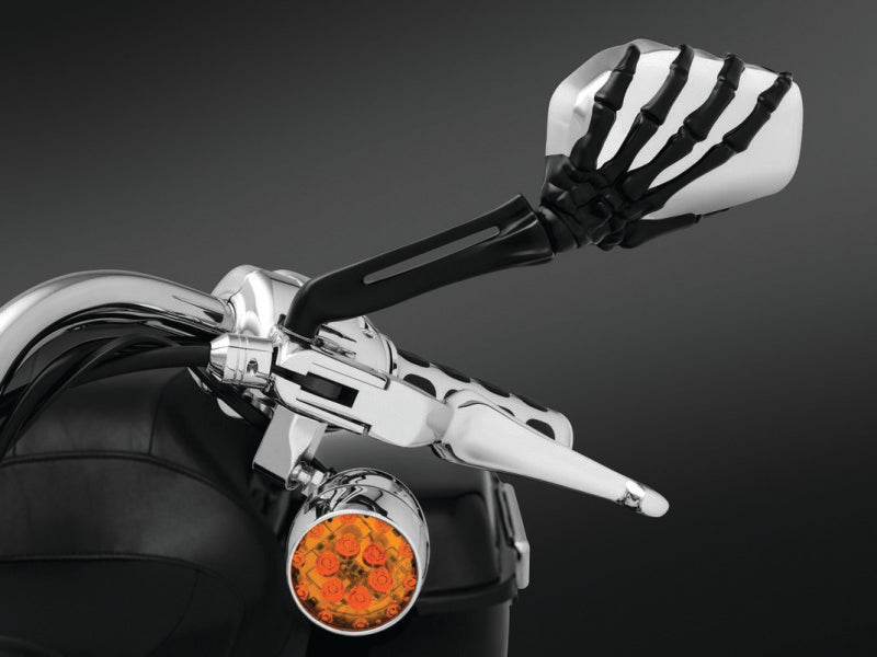 Kuryakyn Skeleton Hand Mirrors Black/Chrome Kuryakyn Rear View Mirrors  AXOPROS