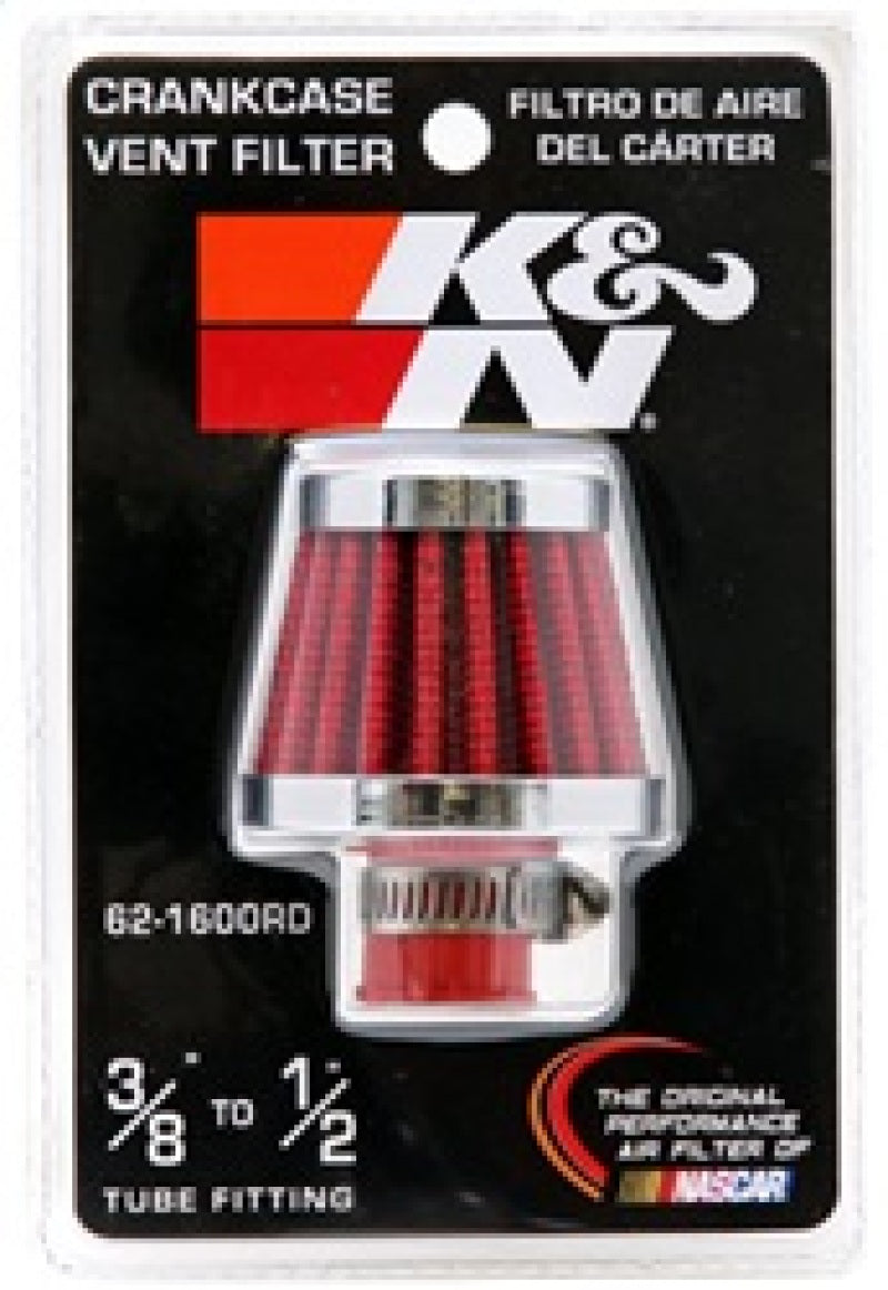 K&N 2in Base OD x .375in Flange ID x 1.75in H Rubber Base Crankcase Vent Filter K&N Engineering Air Filters - Universal Fit  AXOPROS