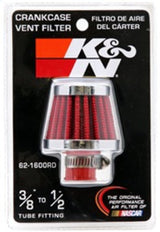 K&N 2in Base OD x .375in Flange ID x 1.75in H Rubber Base Crankcase Vent Filter K&N Engineering Air Filters - Universal Fit  AXOPROS