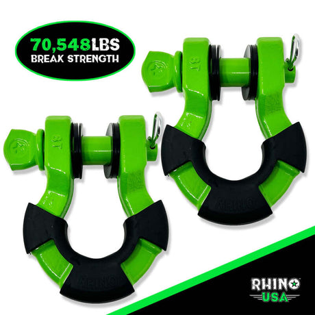 Rhino USA Rhino USA 8T Super Shackle 2-Pack (Green) Shackle Kits aftermarket performance part