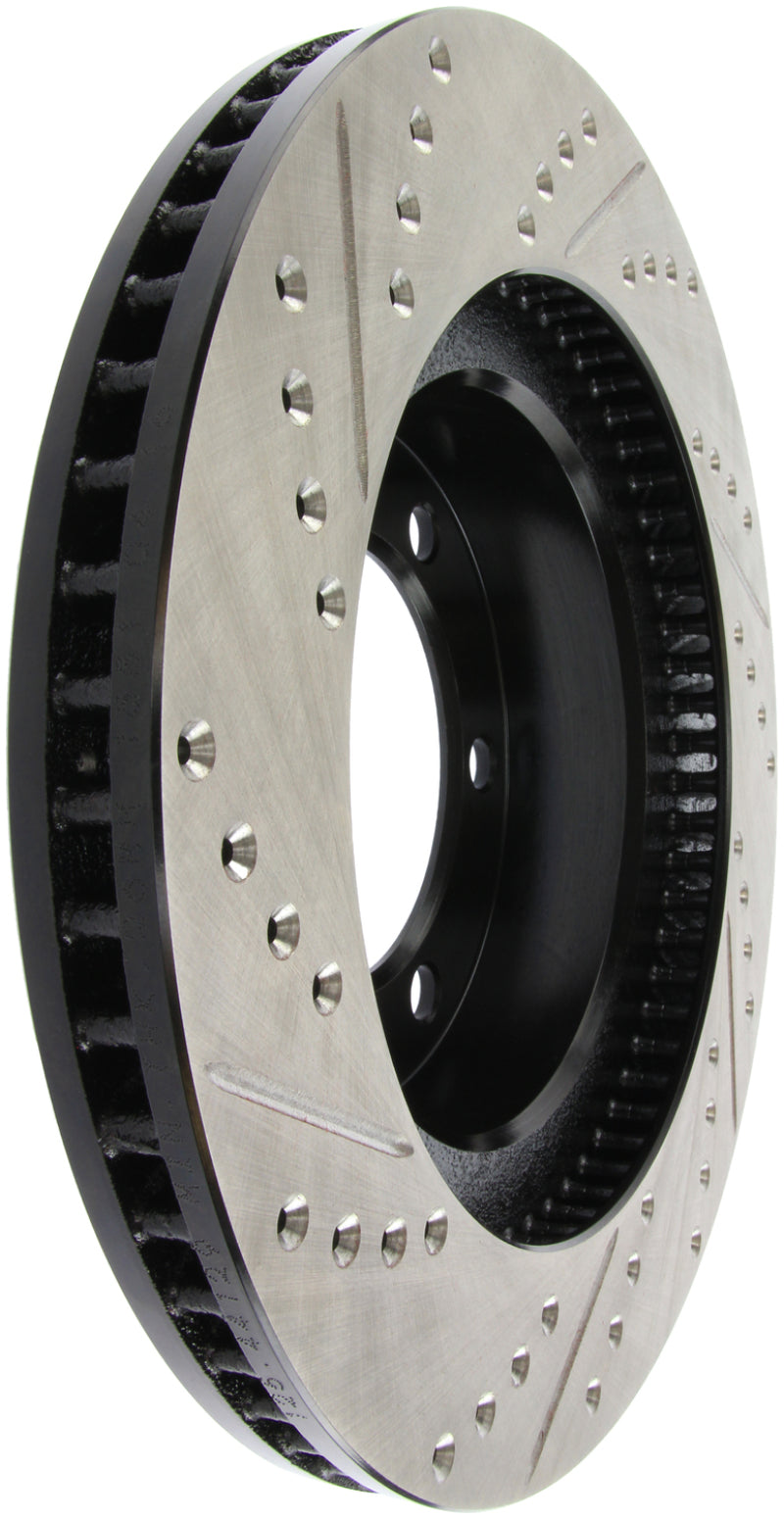 StopTech 07-08 Toyota FJ Cruiser / 05-08 Tacoma (6 lug) / 03-08 4 Runner (319mm disc) SportStop Slo Stoptech Brake Rotors - Slot & Drilled  AXOPROS