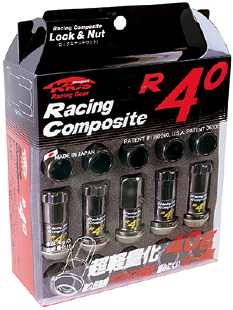 Project Kics 12x1.50 R40 Lug Nuts - Black (16+4 Locks) Project Kics Lug Nuts  AXOPROS