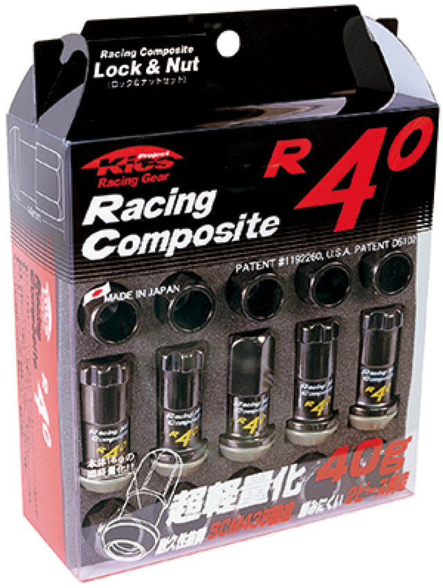 Project Kics 12x1.50 R40 Lug Nuts - Black (16+4 Locks) Project Kics Lug Nuts  AXOPROS