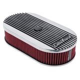 Edelbrock Air Cleaner Elite II Oval Single 4-Bbl Carb 2 5In Red Element Polished Edelbrock Air Filters - Universal Fit  AXOPROS