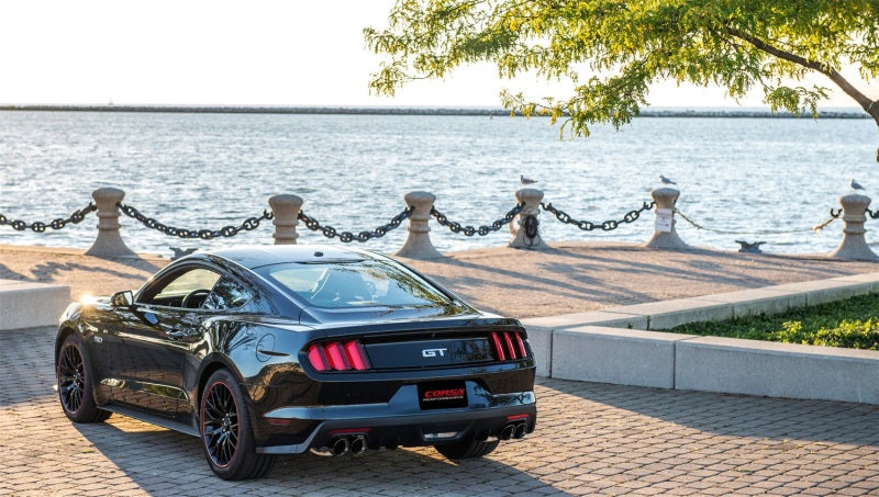 Corsa 2015-2017 Ford Mustang GT 5.0 3in Cat Back Exhaust Black Quad Tips (Xtreme) CORSA Performance Catback  AXOPROS