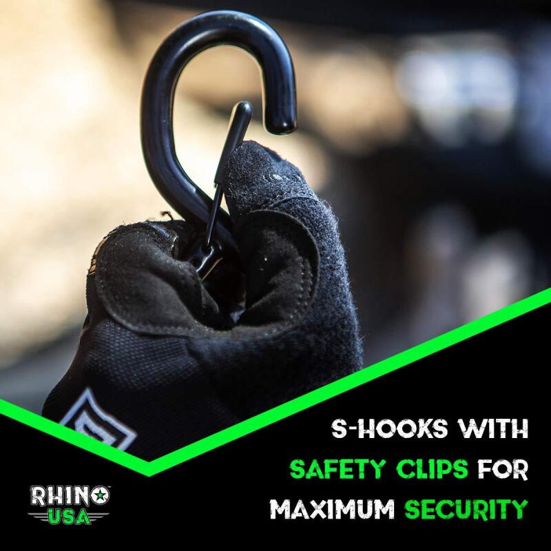Rhino USA Heavy Duty Ratchet Tie-Downs 2-Pack (Green) 1.6In X 8Ft Rhino USA Cargo Tie-Downs  AXOPROS
