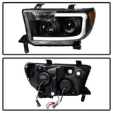 Xtune Toyota Tundra 07-13 LED Light Bar Projector Headlights Black PRO-JH-TTU07-LED-BK SPYDER Headlights  AXOPROS