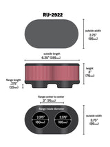 K&N Filter Universal Filter 2 3/4 inch Dual Flange GSXR Oval (2/Box) K&N Engineering Air Filters - Universal Fit  AXOPROS