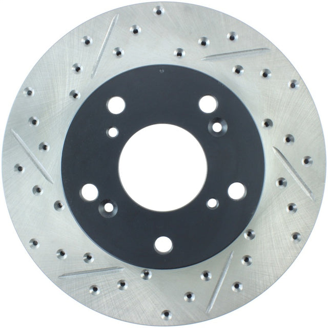 StopTech 02-06 Acura RSX Slotted & Drilled Right Front Rotor Stoptech Brake Rotors - Slot & Drilled  AXOPROS