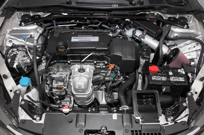 K&N 2013-14 Honda Accord 2.4L L4 69 Series Typhoon Air Intake System - Silver Cold Air Intake Kit K&N Engineering Cold Air Intakes  AXOPROS