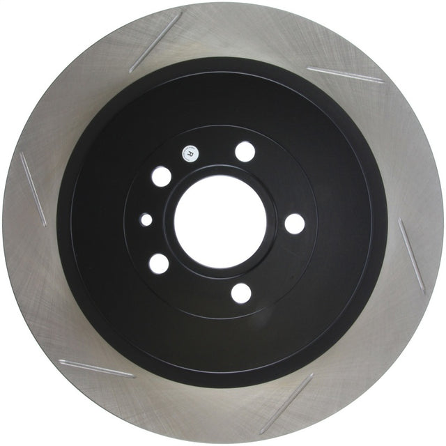 StopTech Premium High Carbon 13-14 Ford Mustang/Shelby GT500 Right Rear Disc Slotted Brake Rotor Stoptech Brake Rotors - Slotted  AXOPROS