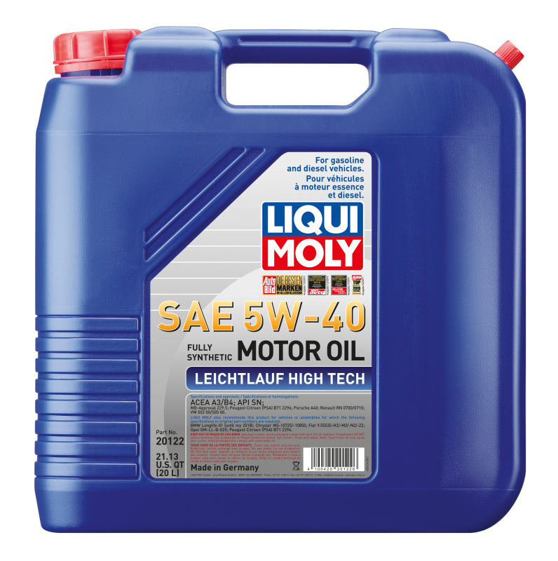 LIQUI MOLY 20L Leichtlauf (Low Friction) High Tech Motor Oil SAE 5W40 LIQUI MOLY Motor Oils  AXOPROS
