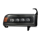 AlphaRex 94-01 RAM 1500 NOVA LED Proj Headlights Alpha-Blk w/Activ Light/Seq Signal/SB DRL AlphaRex Headlights  AXOPROS