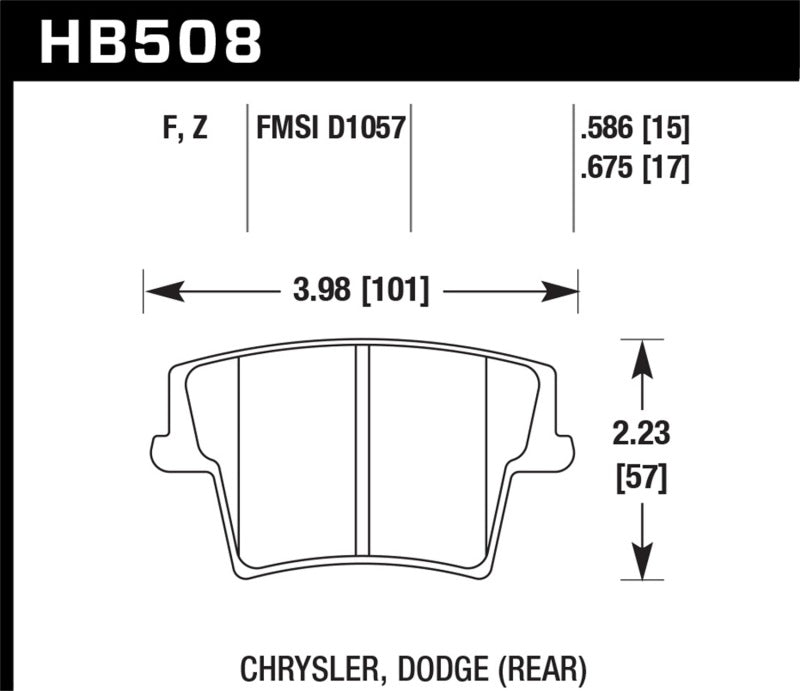 Hawk 05-10 Chrysler 300 (except SRT8) / 08 Dodge Challenger / 09-10 Dodge Challenger SE/RT HPS Hawk Performance Brake Pads - Performance  AXOPROS