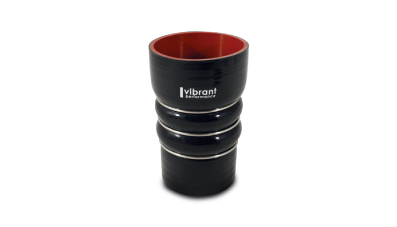 Vibrant Silicone Coupling 4 Ply Aramid CAC Hose 3in x 3.5in Inlet/Outlet - Black Vibrant Silicone Couplers & Hoses  AXOPROS