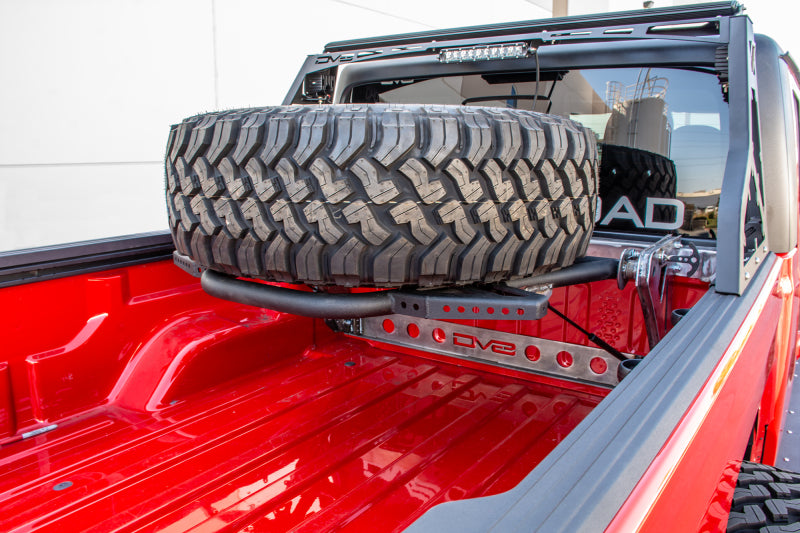 DV8 Offroad 2019+ Jeep Gladiator In-Bed Adjustable Tire Carrier DV8 Offroad Chase Racks  AXOPROS