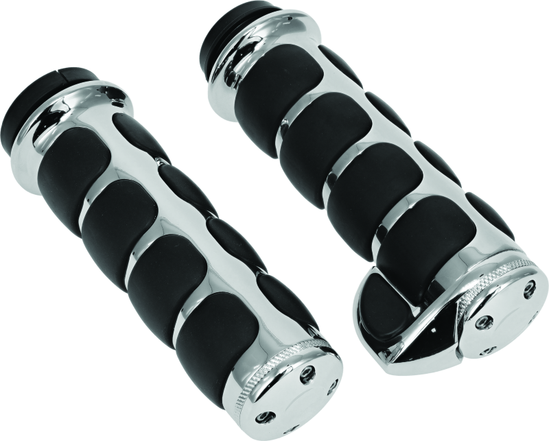 Kuryakyn Premium ISO Grips With Throttle Boss Throttle-By-Wire Chrome Kuryakyn Grips  AXOPROS
